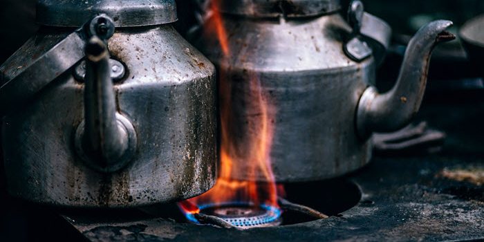 Burned tea kettles